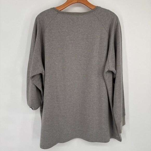 Quacker Factory Womens Sequin Embellished Gray Long Sleeve Top size 1X plus new - Picture 14 of 14